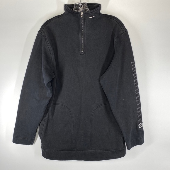Vintage Nike Black Quarter Zip Retro Pullover Sweatshirt Medium - Picture 1 of 7